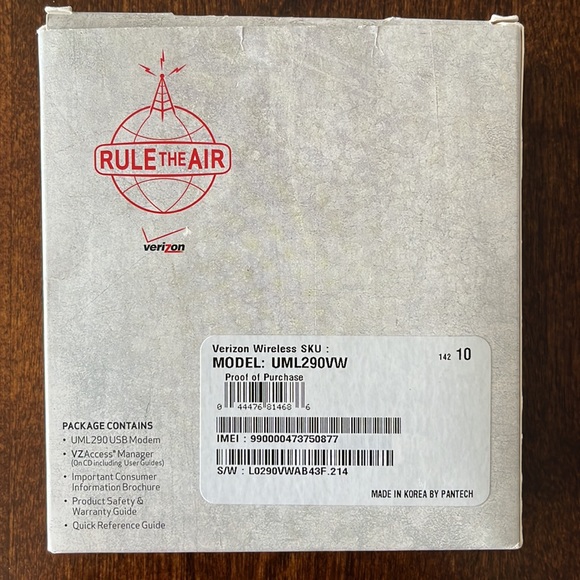 Verizon wireless pan-tech UML 290VW 4G USB modem - Picture 9 of 11